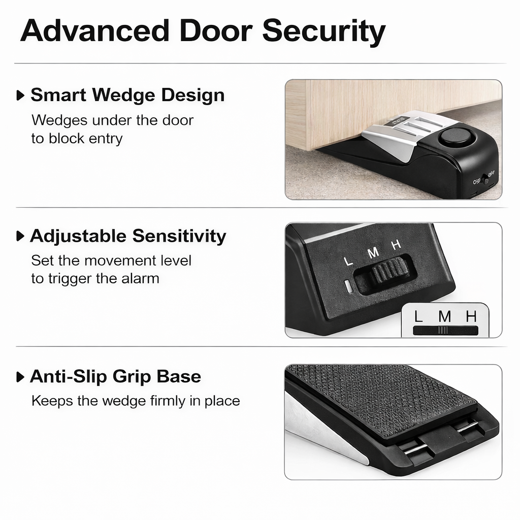 Portable Door Lock with Alarm